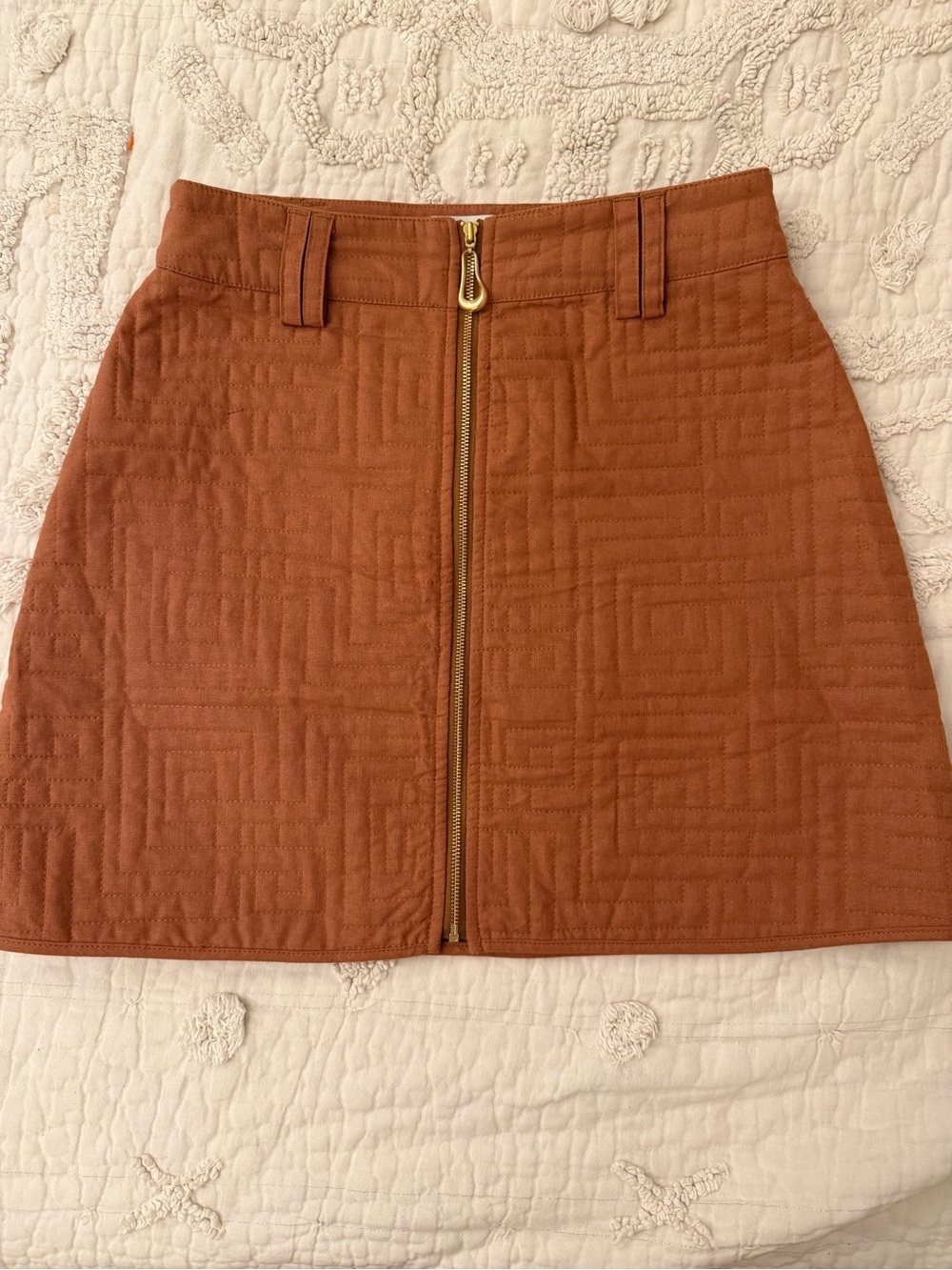 Aje surrealist Quilted mini skirt with gold zipper